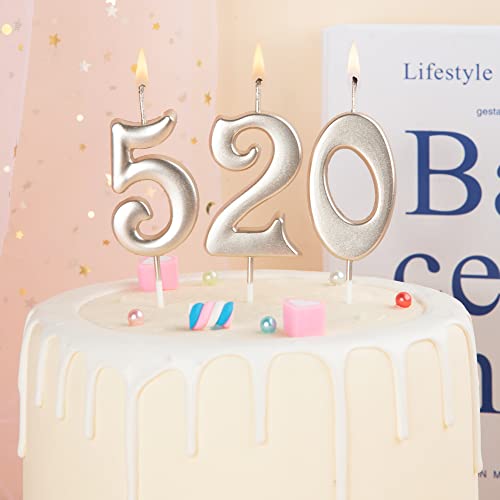 PHD CAKE 10-Count 0-9 Champagne Elegant Number