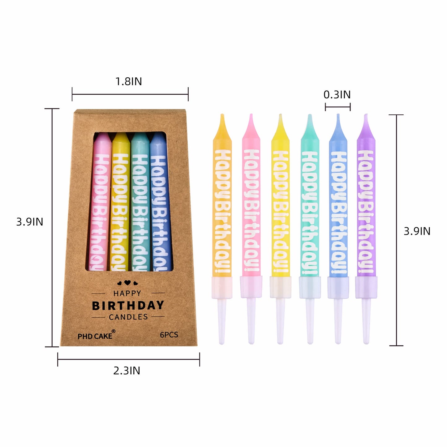 PHD CAKE 36 Pcs Happy Birthday Text