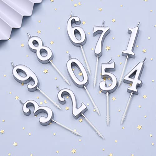 PHD CAKE 10-Pieces Silver Classical Number