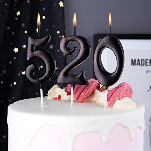 PHD CAKE 10-Count 0-9 Black Elegant Number