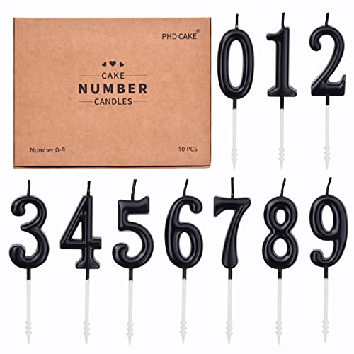 PHD CAKE 10-Pieces Black Classical Number