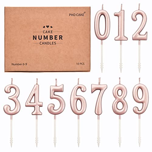 PHD CAKE 10-Pieces Rose Gold Classical Number