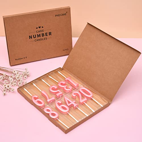 PHD CAKE 10-Pieces Pink Classical Number