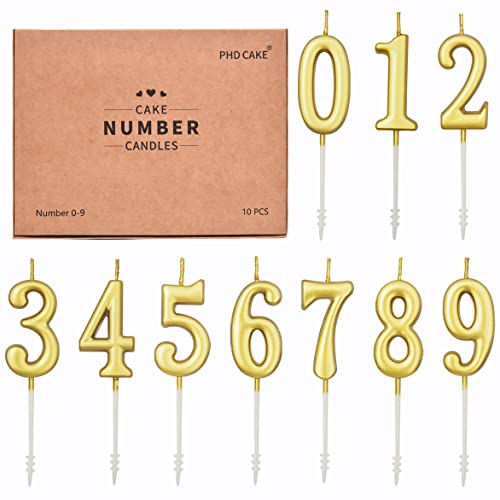 PHD CAKE 10-Pieces Gold Classical Number