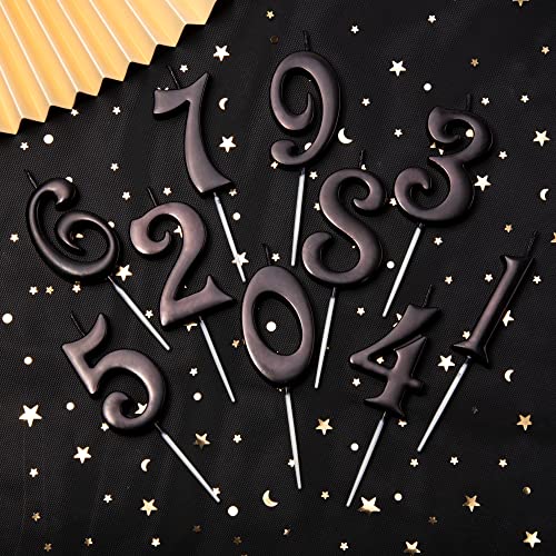 PHD CAKE 10-Count 0-9 Black Elegant Number