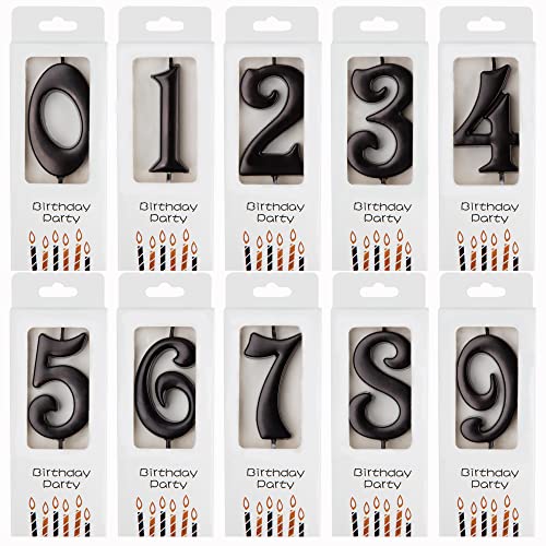 PHD CAKE 10-Count 0-9 Black Elegant Number