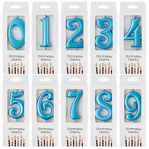 PHD CAKE 10-Count 0-9 Blue Elegant Number