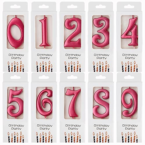 PHD CAKE 10-Count 0-9 Red Elegant Number